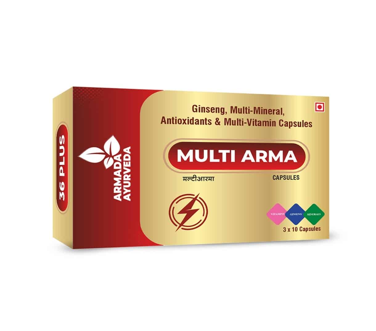 Armada Ayurveda Multi Arma Capsules with Ginseng, Vitamins & Minerals, 3x10 Capsules