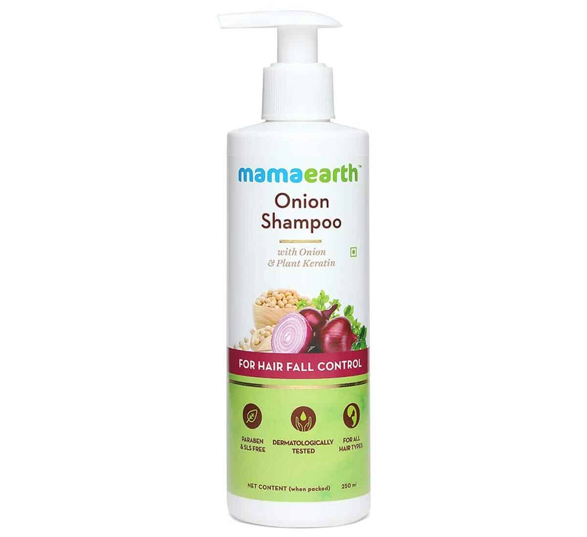 Mamaearth Onion Shampoo for Hair Fall Control, 250 ml