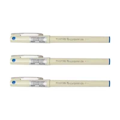 Pilot Hi-Techpoint 05 Super Value Pen - Pack of 3, Blue