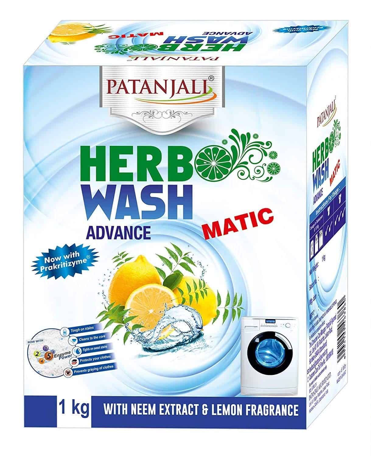 Patanjali Herbo Wash Advance Matic Detergent Powder, 1kg