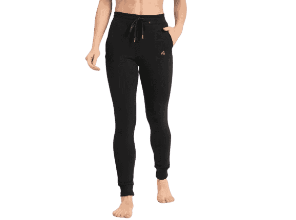 Jockey Joggers for Women with Zipper Side Pocket & Drawstring Closure - Black, Style #1323