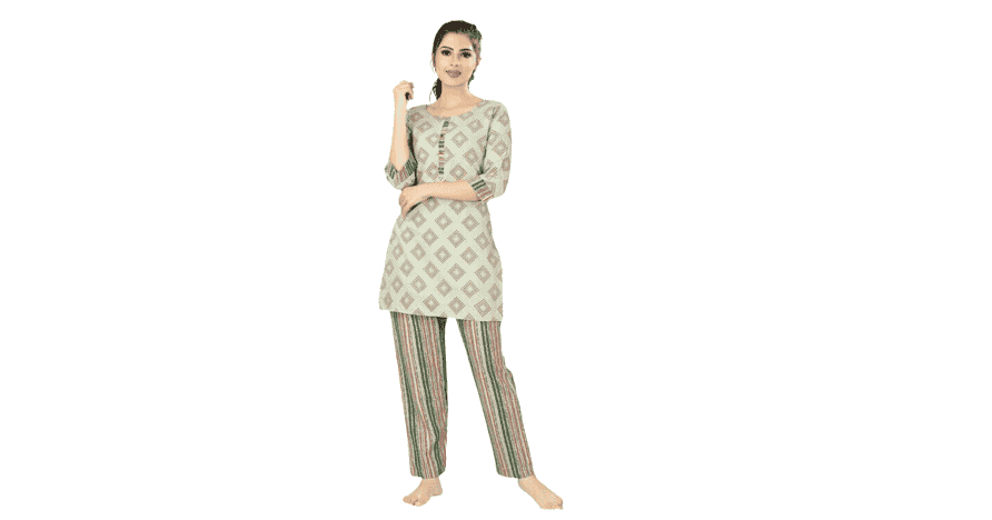 Stylish Women Colorblocked Nightsuits (Top & Pyjamas)