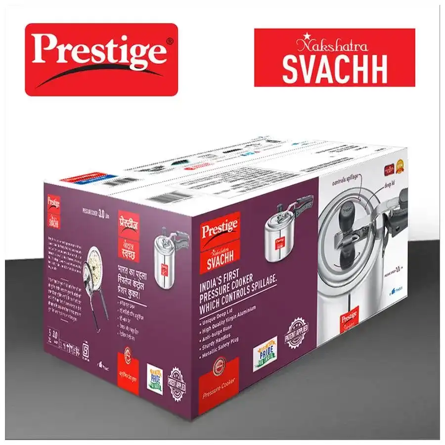 Prestige Nakshatra Svachh St Wall Inner Lid Pressure Cooker (10730) 3L