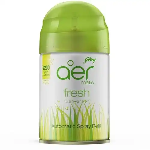 Godrej Aer Matic - Automatic Air Freshener Refill, Fresh Lush Green, 225 ml