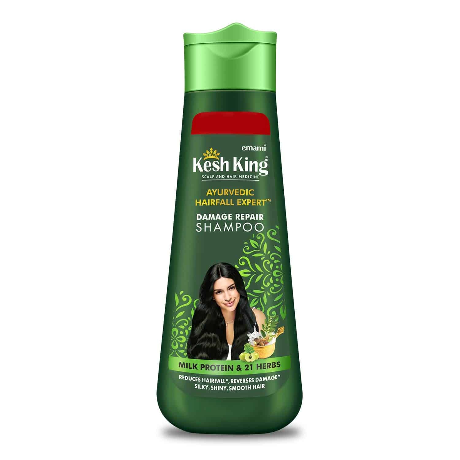 Emami Kesh King Damage Repair Shampoo with Milk Protein and 21 Ayurvedic Herbs, 340ml