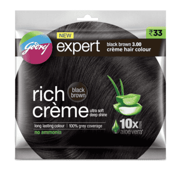Godrej Expert Rich Creme Black Brown Hair Colour, 20g