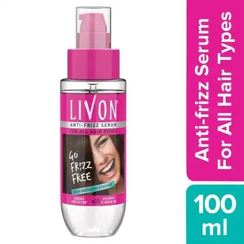 Livon Serum Anti-frizz Serum For All Hair Types Damage Protection With Vitamin E & Argan Oil