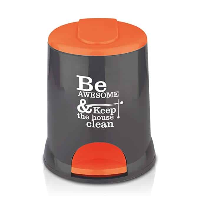 Asian Elegant Look Pedal Dustbin 4.5 Ltr orange for Home , Kitchen & Office
