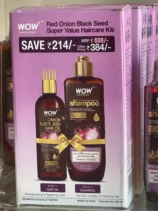 Onion Hair Oil with Black Seed Oil Extracts + Onion Oil Shampoo Hair Care Kit 100ml+200ml