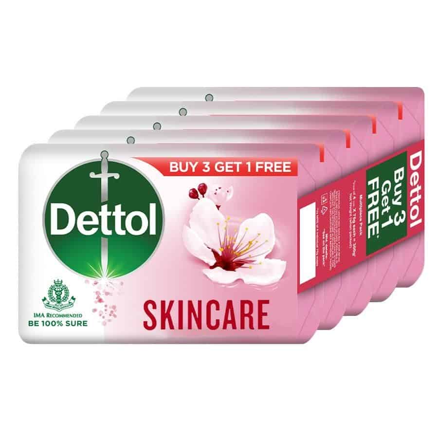 Dettol Skincare Bathing Soap Combo Pack, 4x75g (Buy 3 Get 1 Free)