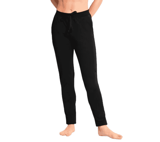 Jockey Women's Super Combed Cotton Elastane Stretch Slim Fit Trackpants With Side Pockets -Black #1301