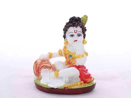 Bal Gopal Baby Krishana Laddu Gopal Art Murti Statue (SB56) rendom idol will give