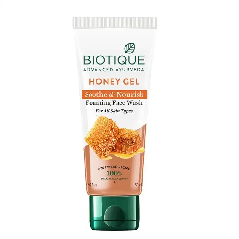Biotique Bio Honey Gel Refreshing Foaming Face Wash for All Skin Types, 50ml