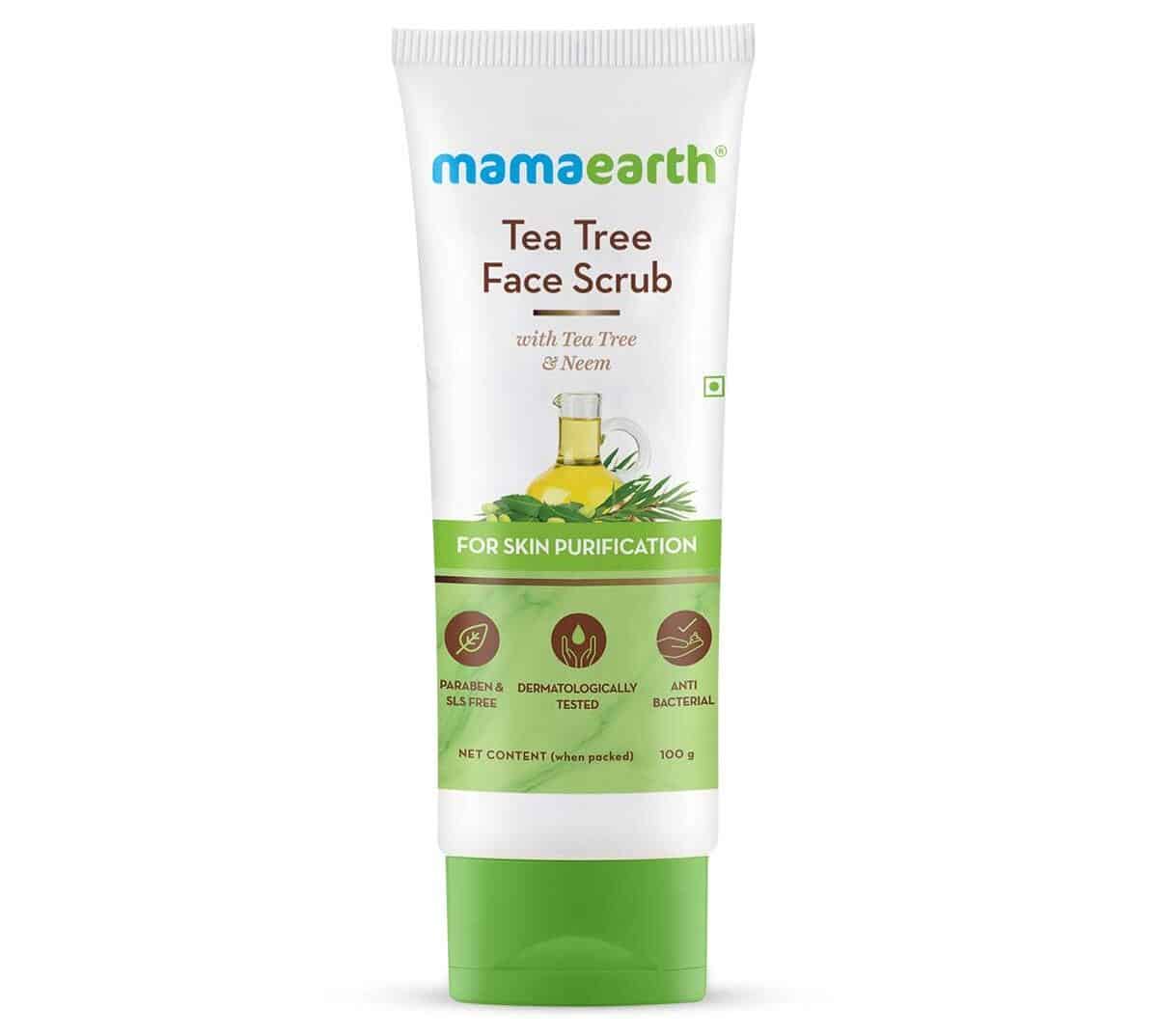 Mamaearth Tea Tree Face Scrub for Skin Purification, 100g