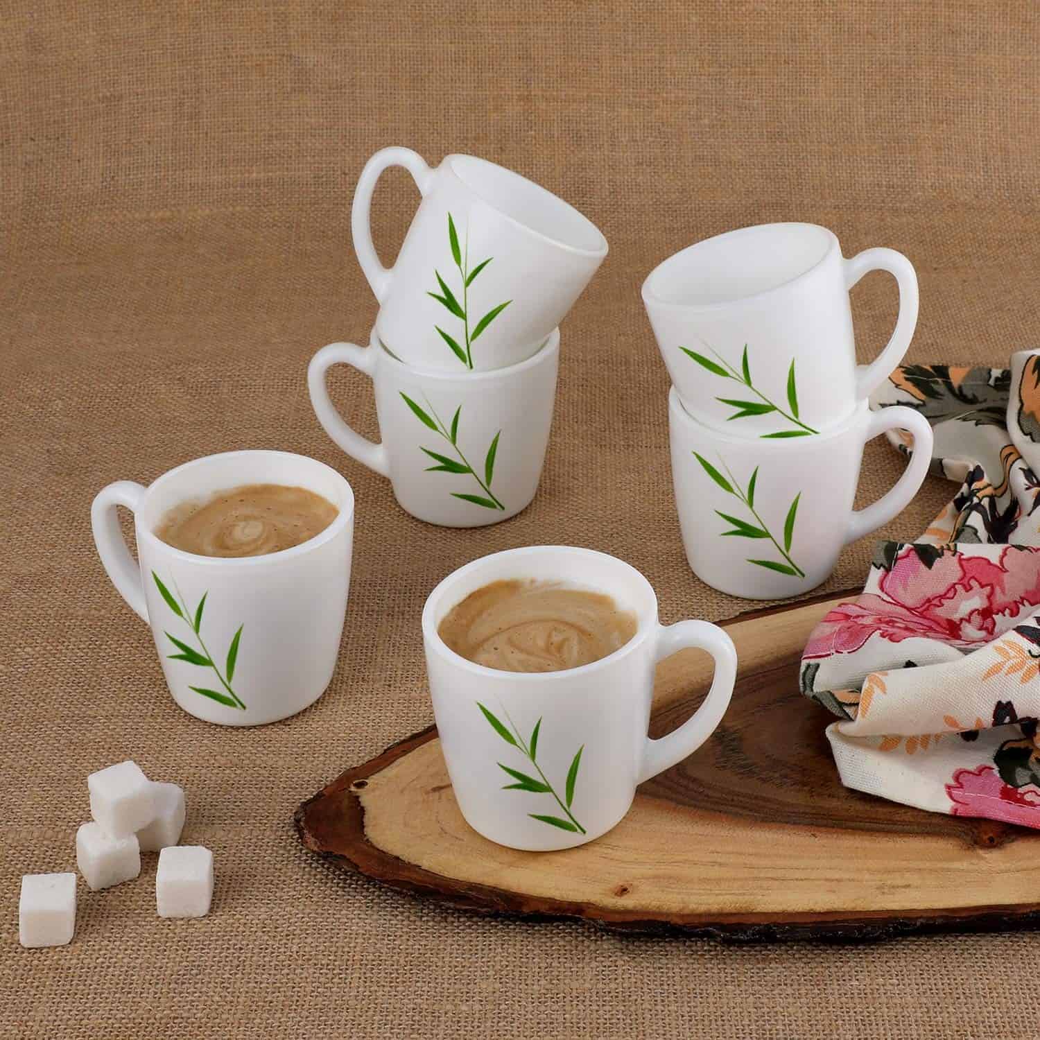 Cello Ricca Bamboo Grove Cup & Saucer Set Small, 6 Pcs