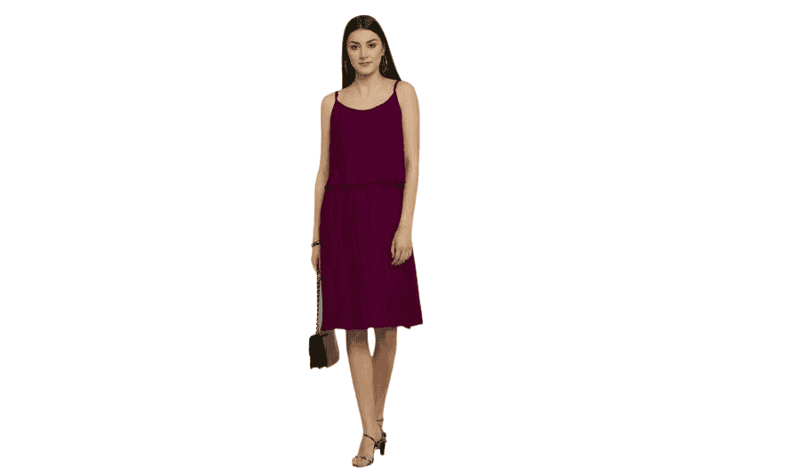 Classic Elegant Women Solid Crepe Dresses
