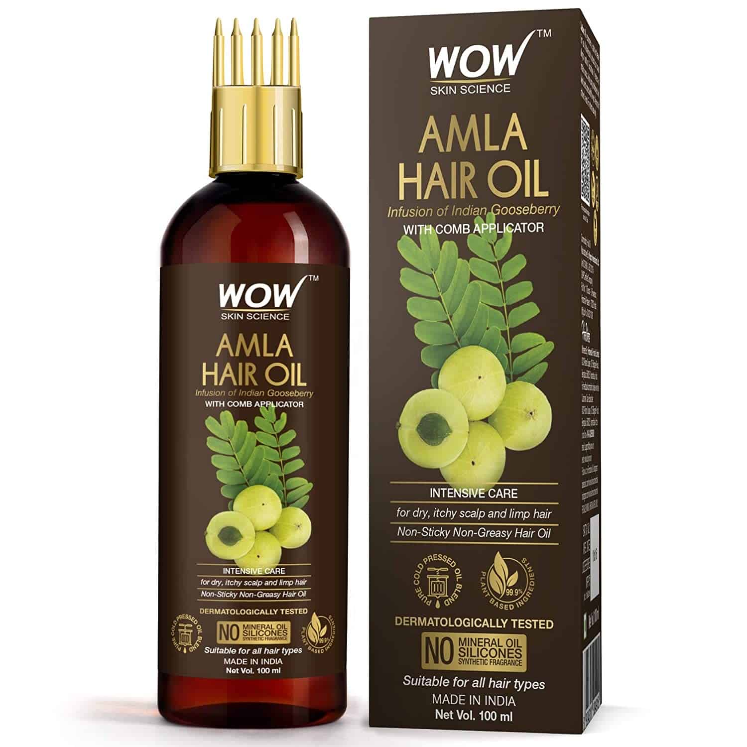 WOW Skin Science Amla Hair Oil Pure Cold Pressed Indian Gooseberry Oil