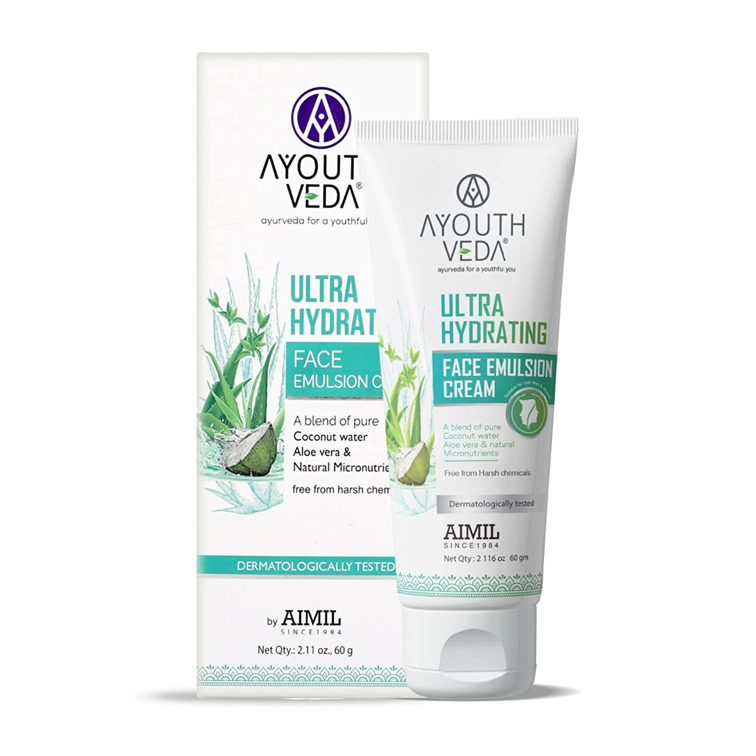 Ayouthveda Ultra Hydrating Face Emulsion Cream Instant Ultra Hydration Reduces Blemishes & Dark Spots