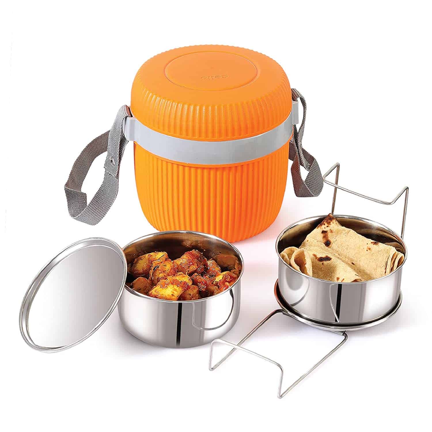 Cello Wow Lunch Box with Inner Stainless Steel 2 PCs