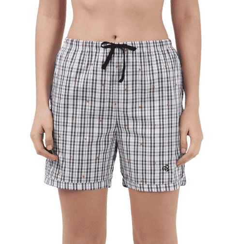 Jockey Shorts for Women with Woven Knee Length - Black, Style #RX15 (Disclaimer: The product delivered may not of the same pattern)