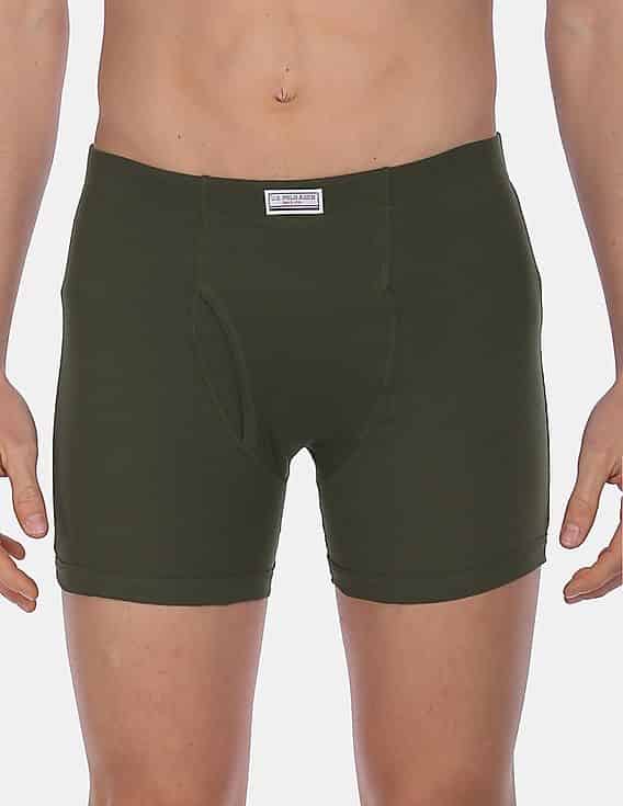 US POLO Assn. Olive Essentials Comfort Cotton Boxer Brief Innerwear(I662)