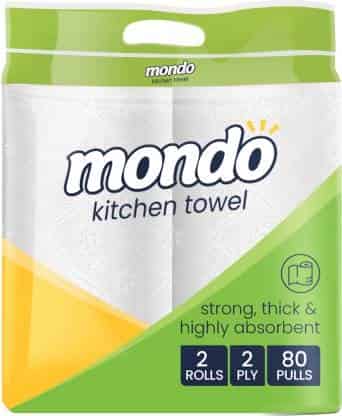 Mondo Kitchen Roll 2 Ply, 2x80 Pulls  (2 Ply, 160 Sheets)