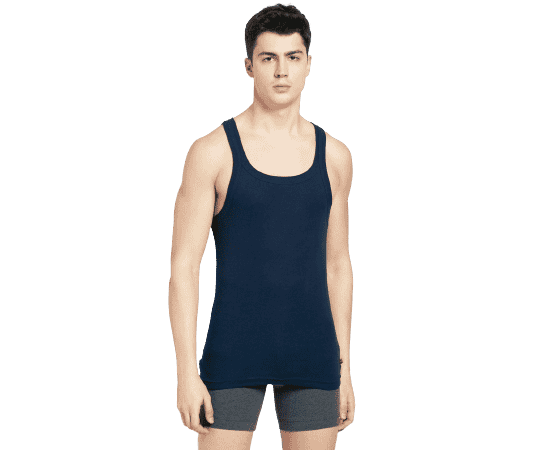 Jockey Racer Back Square Neck Vest - Navy, Style #US26