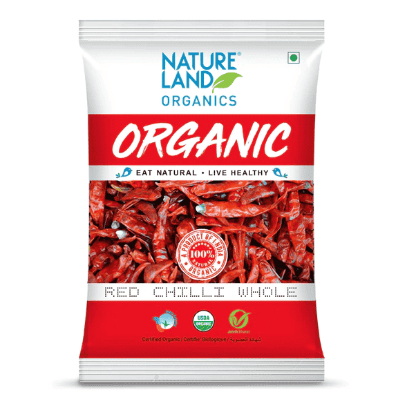 Natureland Organics Red Chilli Whole, 50g