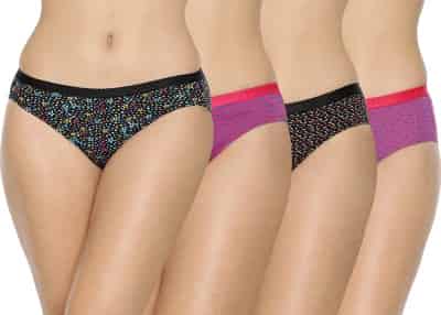 Lyra Lux Women's Floral Cotton Panty (Pack of 4)