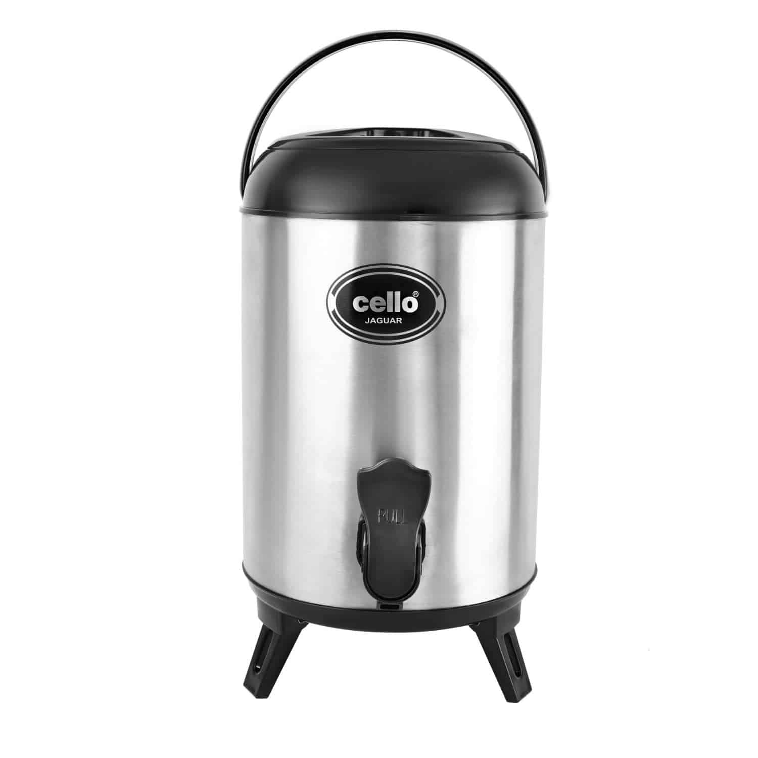 Cello Jaguar Stainless Steel Water Jug, 10Ltr, Black