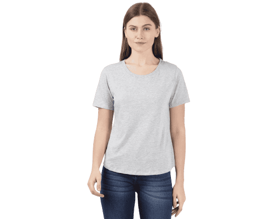 Jockey Light Grey Melange Crew Neck T-Shirt, Style #AW88