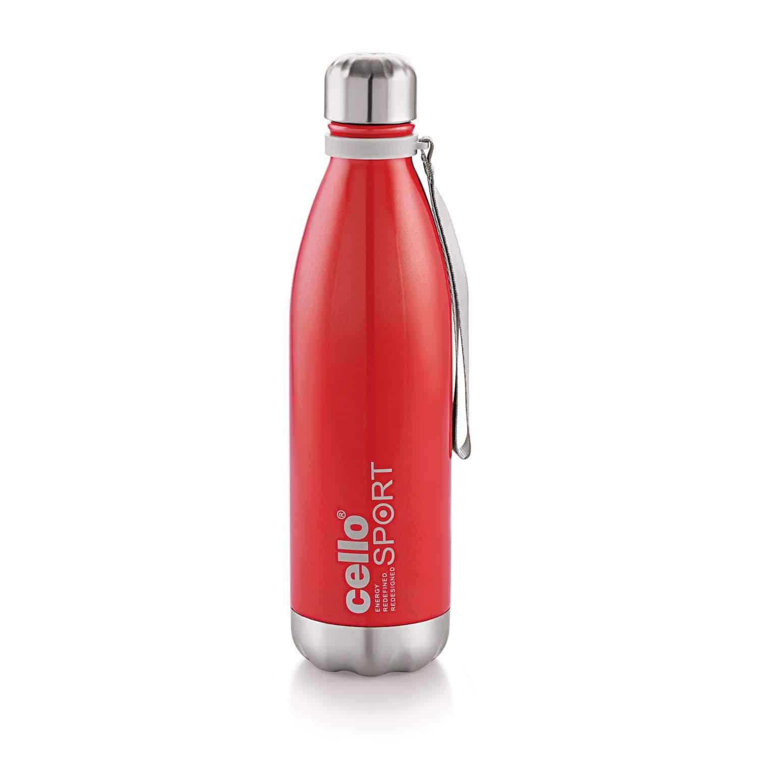 Cello Scout Stainless Steel Double Walled Water Bottle, 1L, Red