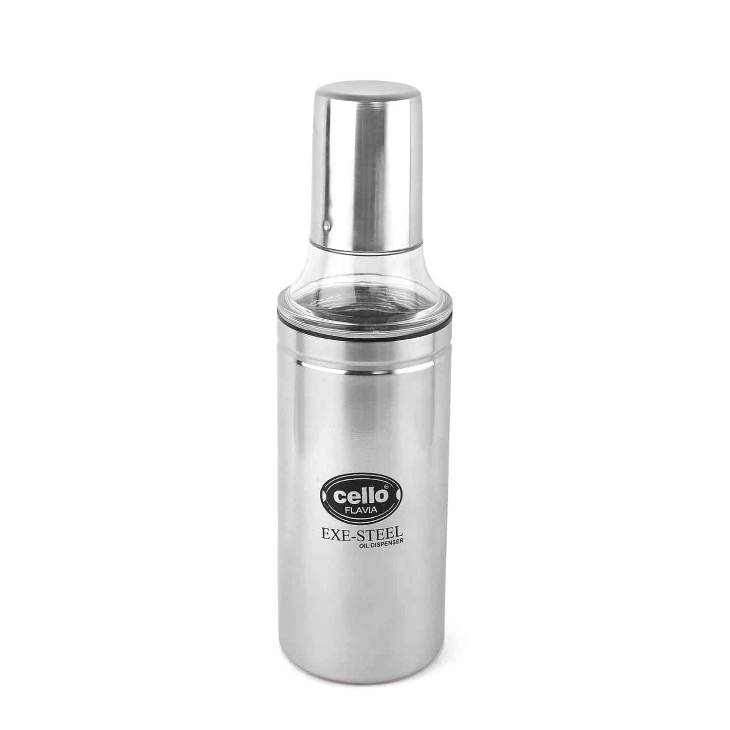 Cello Flavia Stainless Steel Oil Dispenser, 500ml, Silver