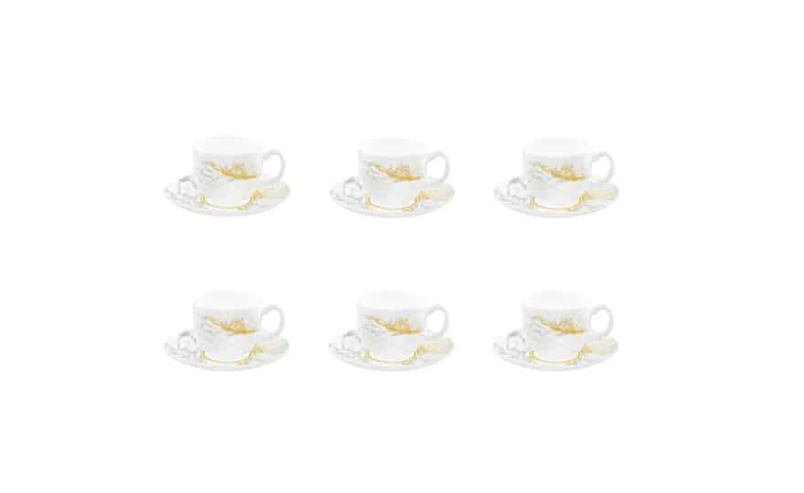 Cello costa Cup & Saucer marbella Set Small 6 Pcs