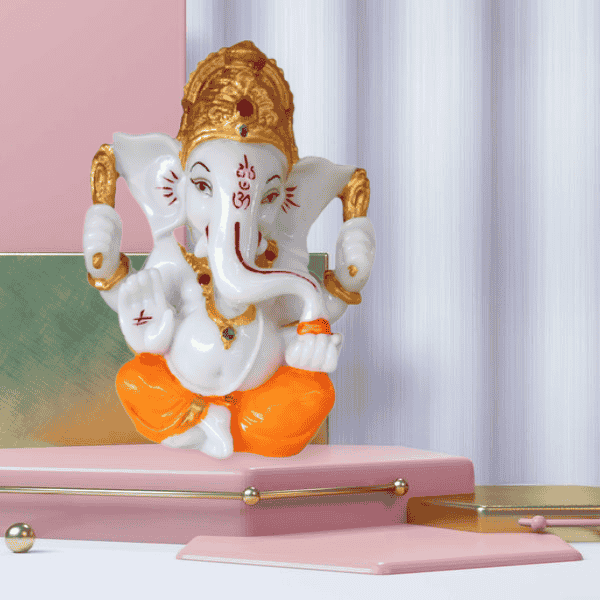 Armada Lord Ganesha God Idol Decorative Marble Showpiece (kalm209)