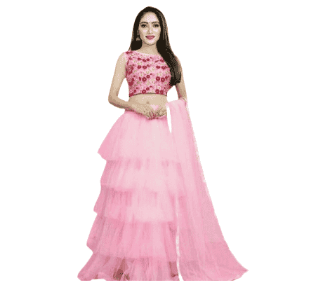 Women's Aagam Graceful Satin Velvet Lehenga
