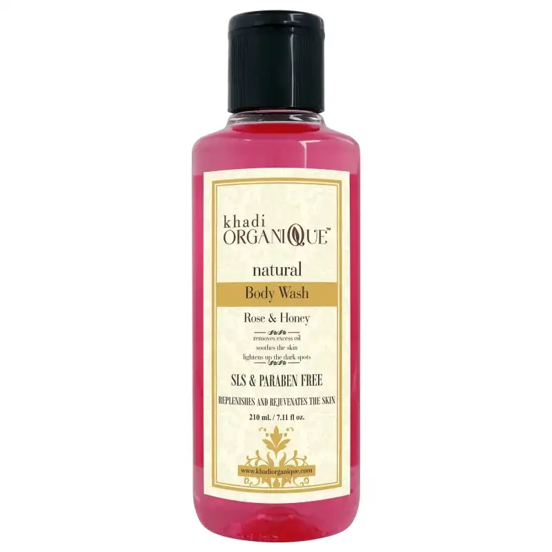 Khadi Organique Natural Rose & Honey Body Wash, 210ml