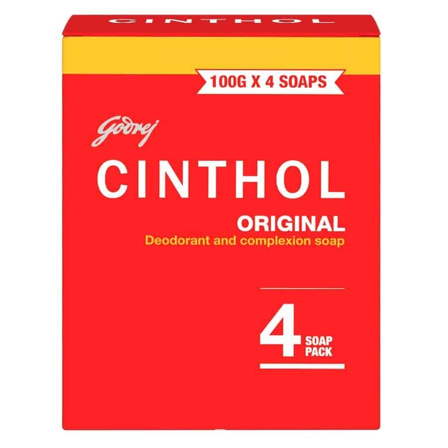 Godrej Cinthol Original Deodorant & Complexion Soap, 4x100g (Pack of 4)