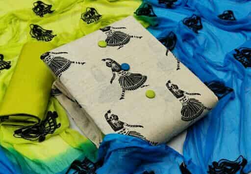 Pretty Salwar Khadi Cotton Suits & Dress Materials