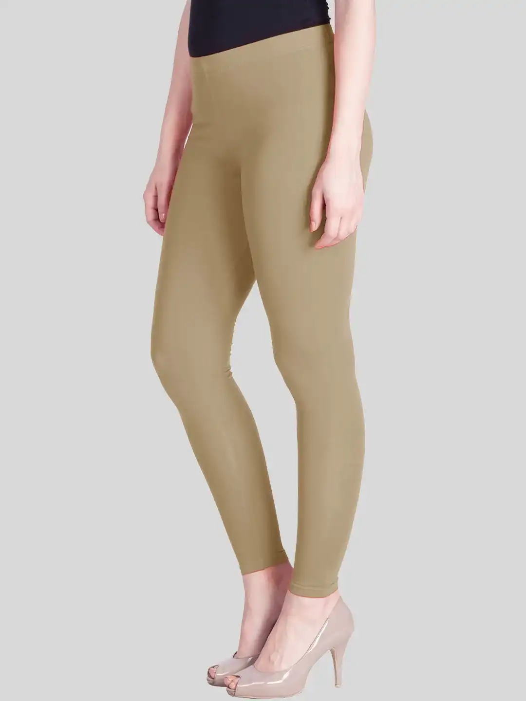 Lux Lyra Women's Beige Ankle Length Leggings