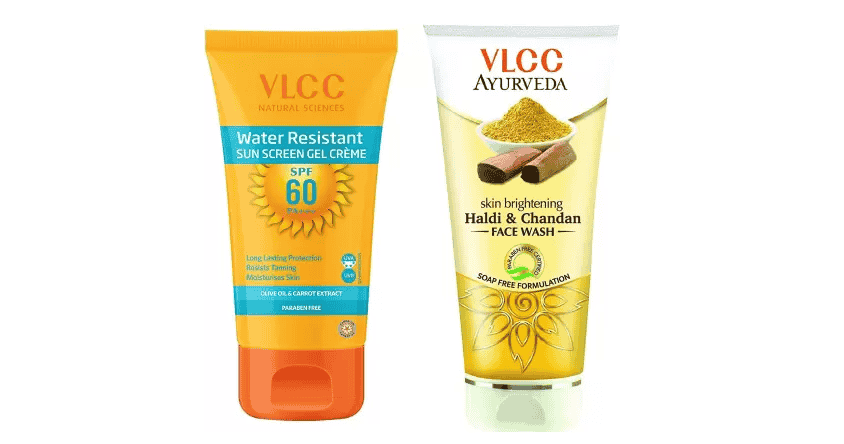 Vlcc Haldi & Chandan FaceWash 50g+DeTan SPF 50 SunScreen, 100g (Buy 1 Get 1free)