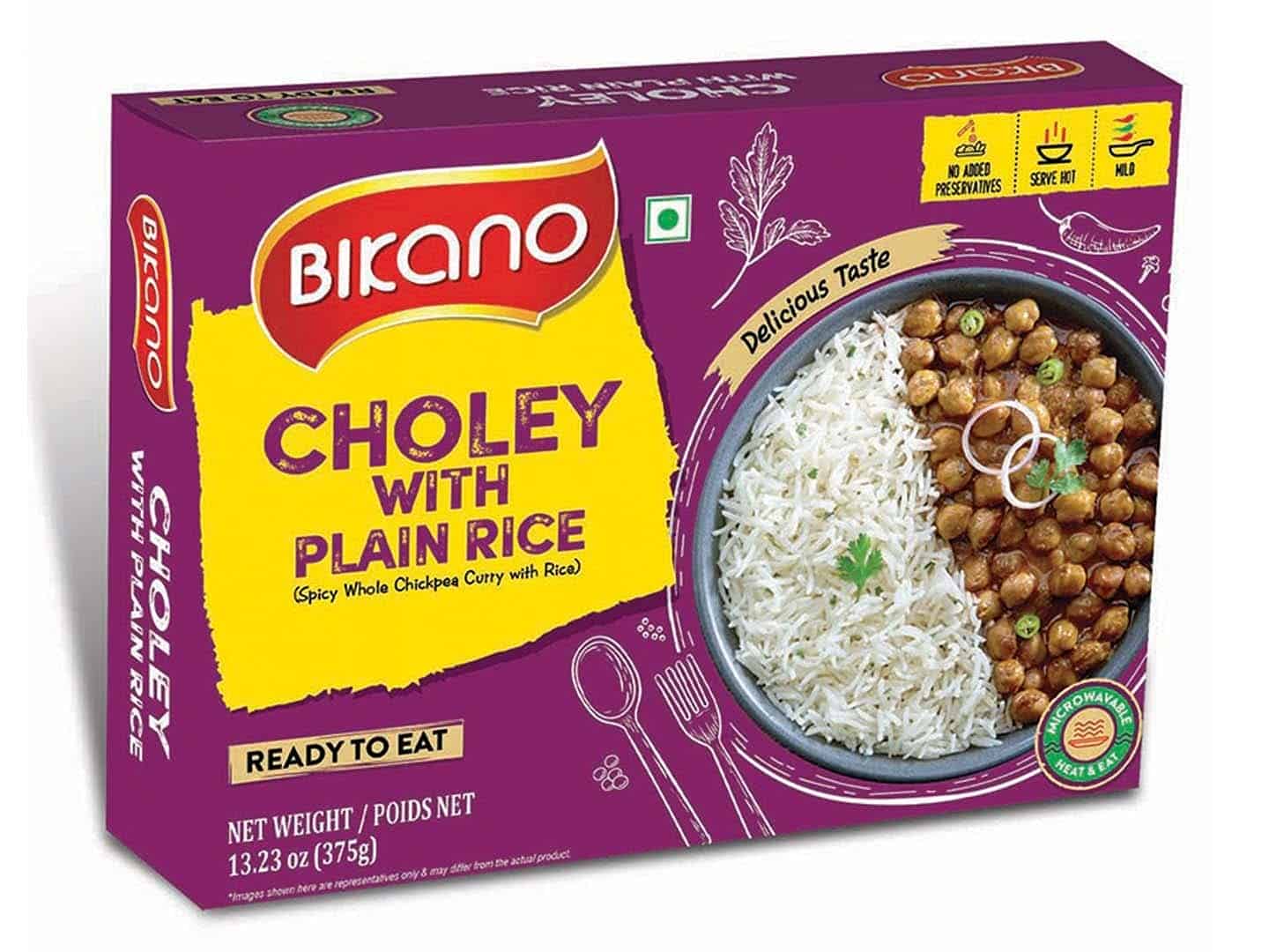 Bikano Choley with Plain Rice, 375g