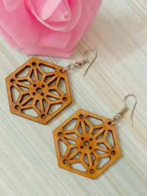 Women Colorful Wood Earrings
