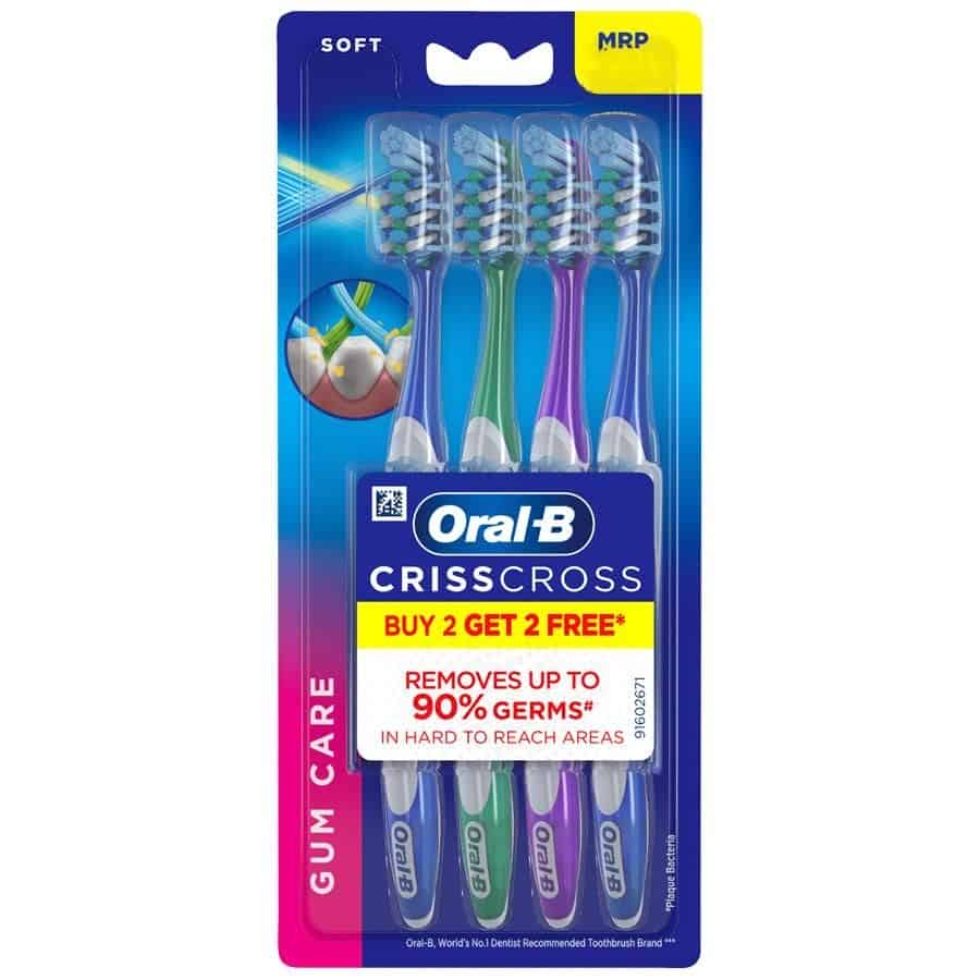 Oral-B Criss Cross Gum Care Toothbrush Buy 2 Get 2 Free