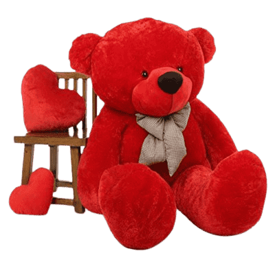 SOFT TOYS Long Soft Lovable hugable Cute Giant Life Size Teddy Bear (5 Feet, Red)