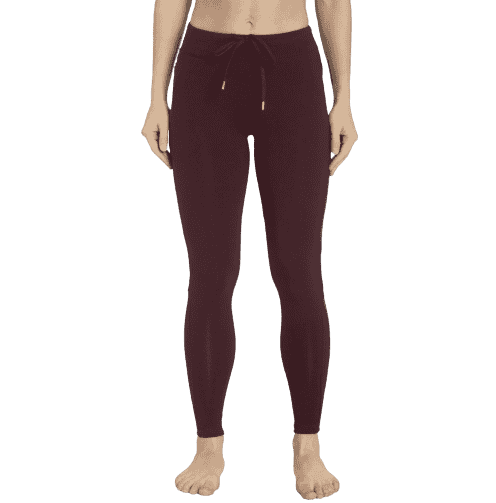 Jockey Yoga Pant Leggings with Concealed Side Pocket & Drawstring Closure - Wine Tasting, Style #AA01