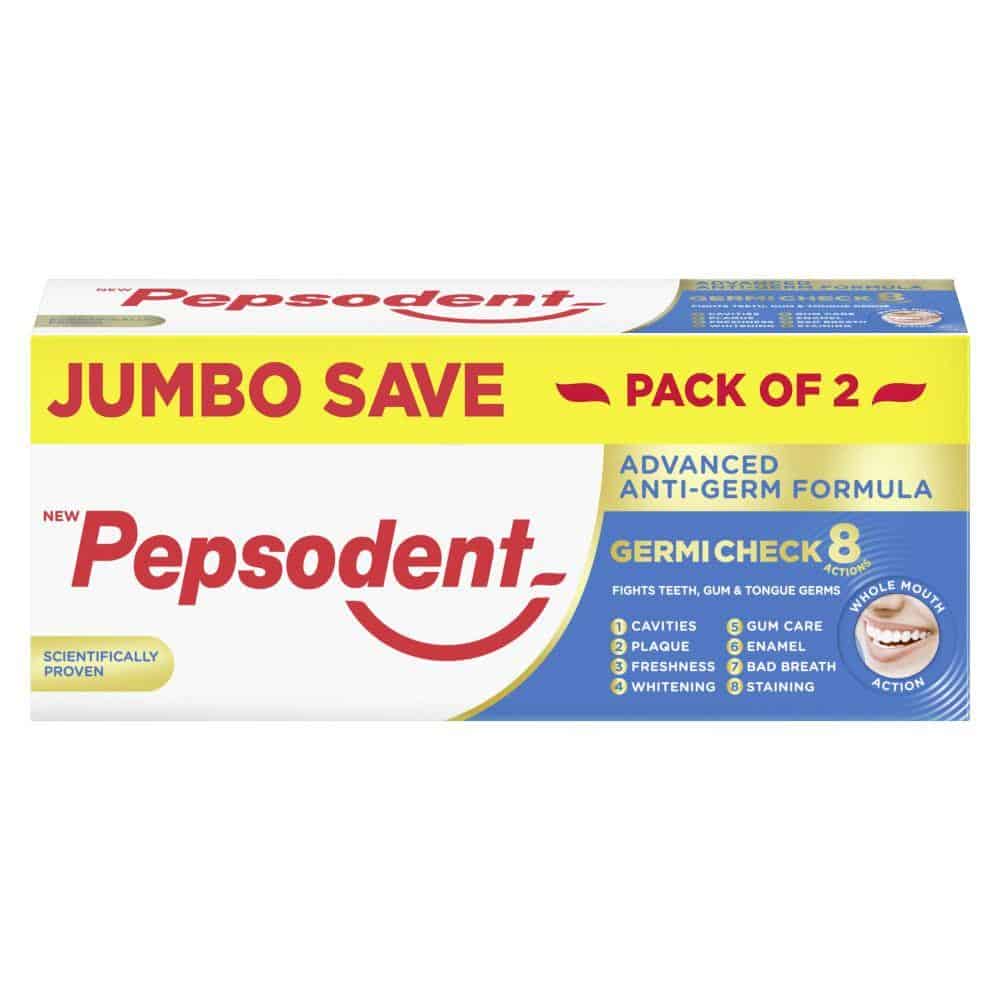 Pepsodent Germicheck 8 Actions Toothpaste, 2x150g (Pack of 2)
