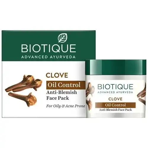 BIOTIQUE Bio Clove Purifying Anti-Blemish Face Pack For Oily & Acne Prone Skin 100% Botanical Extracts 75 g