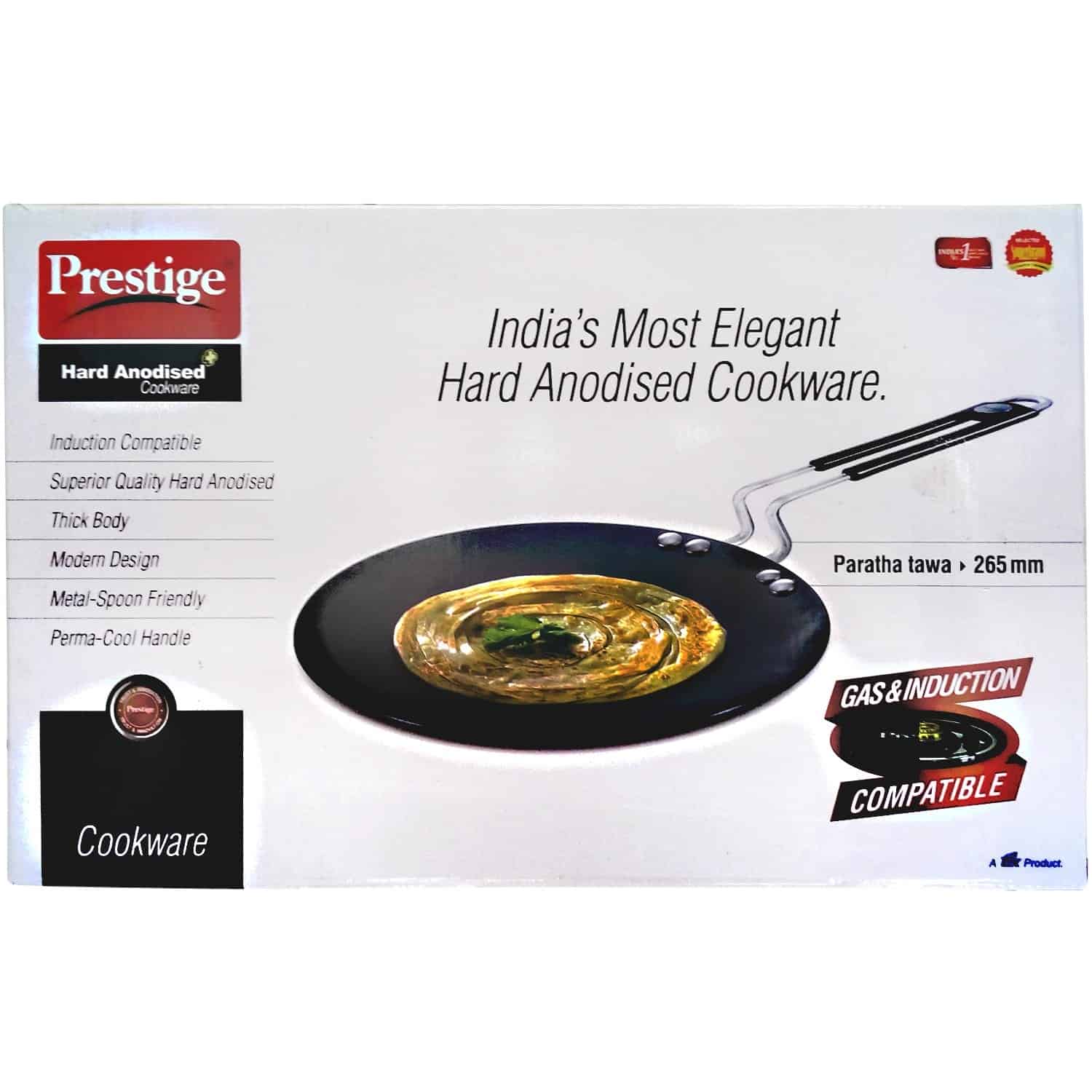 Prestige Non-Stick Hard Anodized Paratha Tawa (Black 265mm)