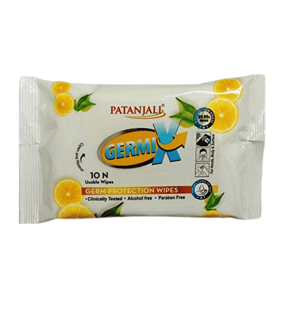 Patanjali Germi X Lemon Wipes, 10 Wipes